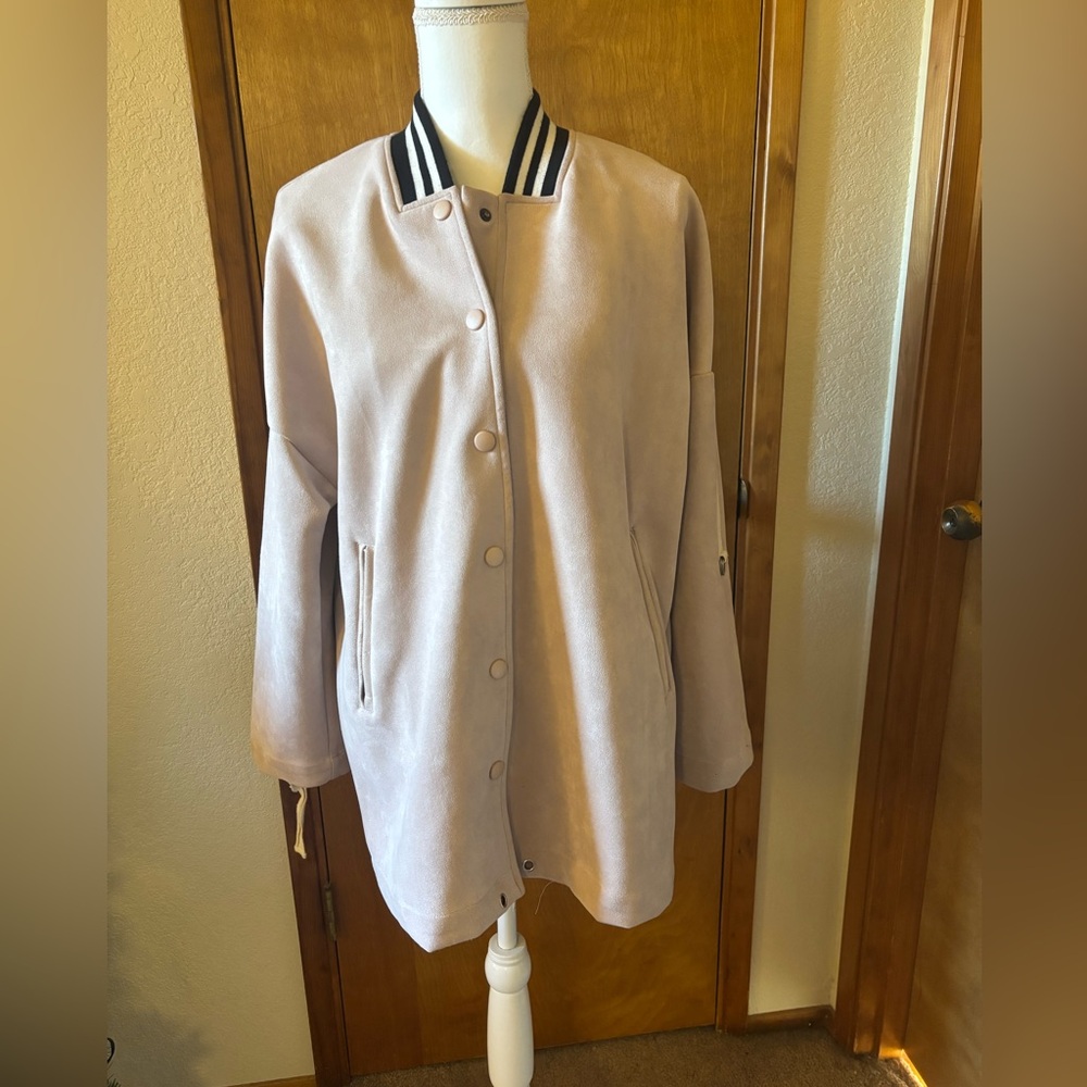 POL Women's Cream Lightweight Varsity Jacket